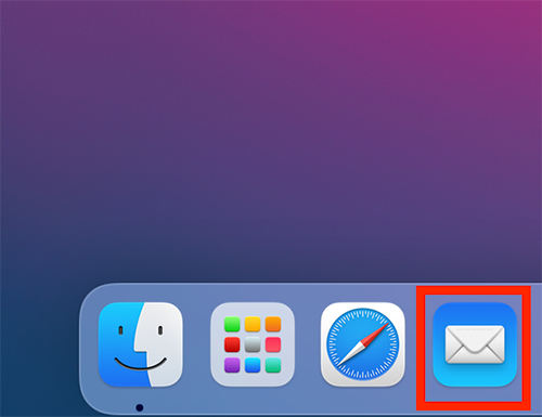 1.Dockから「Mail」をクリックして起動します。