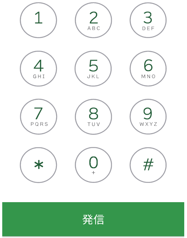登録されていない連絡先はキーパッドから。